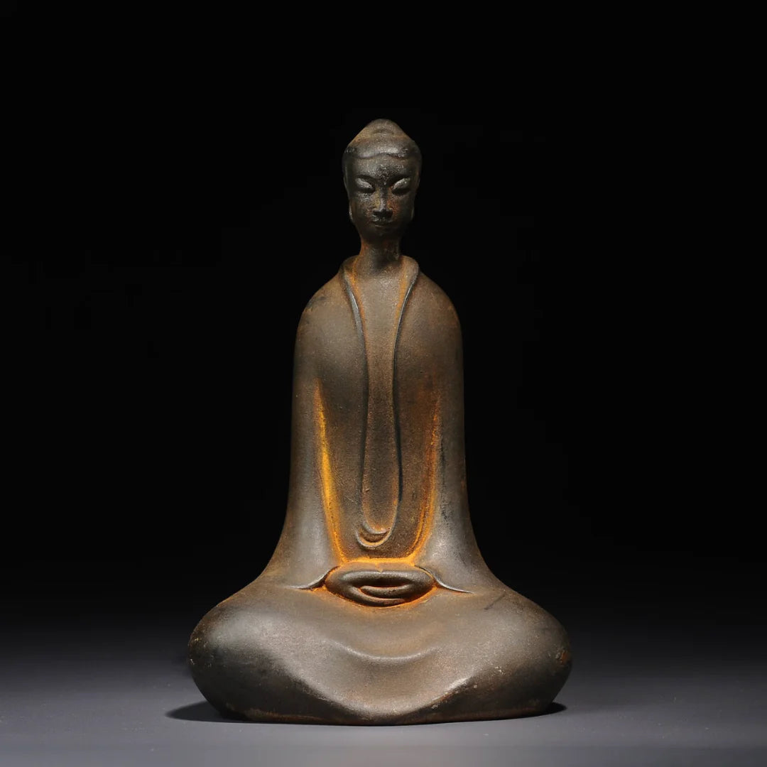 Buda Zazen de hierro japonés