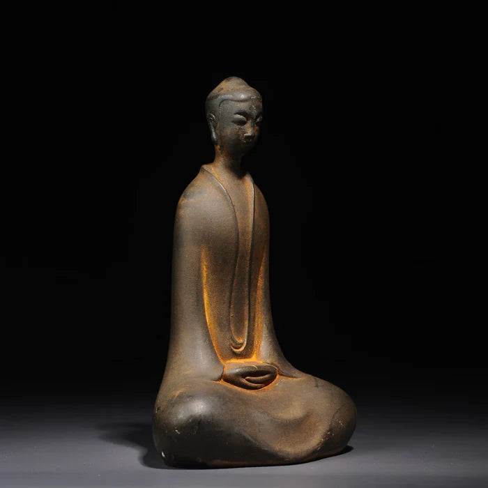 Buda Zazen de hierro japonés